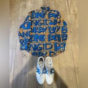 Burberry Runway Graffiti Button Up with Matching Sneakers